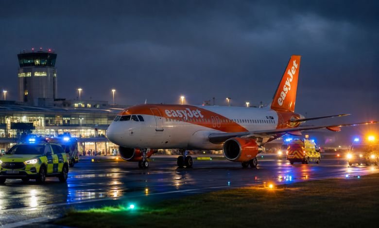 easyjet flight u2238 emergency landing newcastle